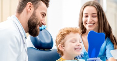 Little boy at the dentist