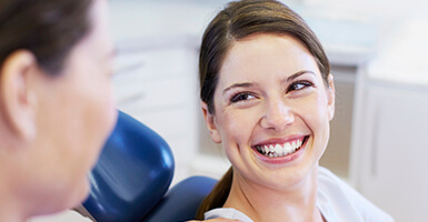 Female patient showing off her smile